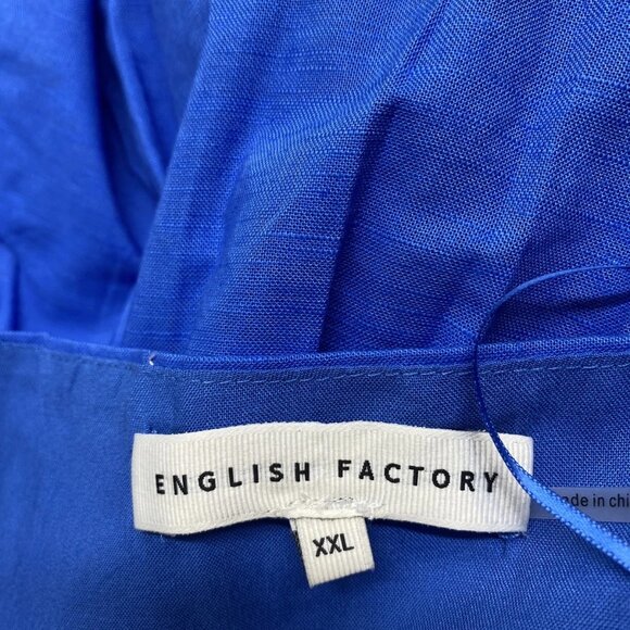 English Factory Women’s Iris Flower Appliqué Maxi Dress Size XXL Sea Blue - Picture 11 of 11